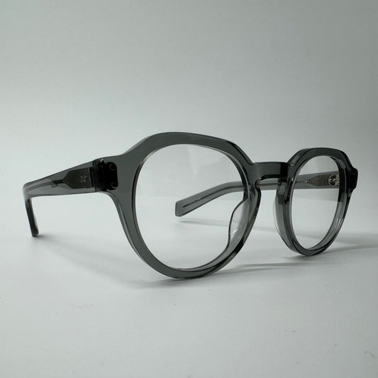 Mens Kaleos Cooper Transparent Grey Preppy Round Acetate Glasses Frames C002