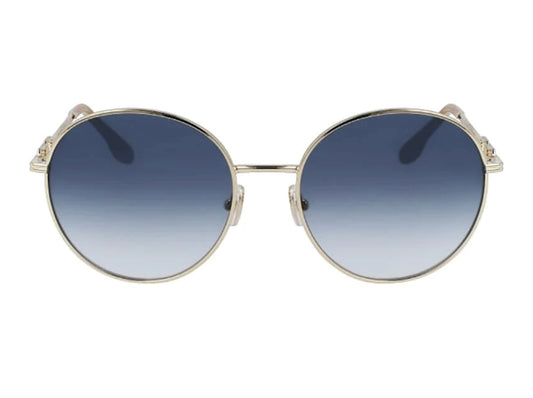 Victoria Beckham Sunglasses VB231S Round Chain Gold & Blue Gradient