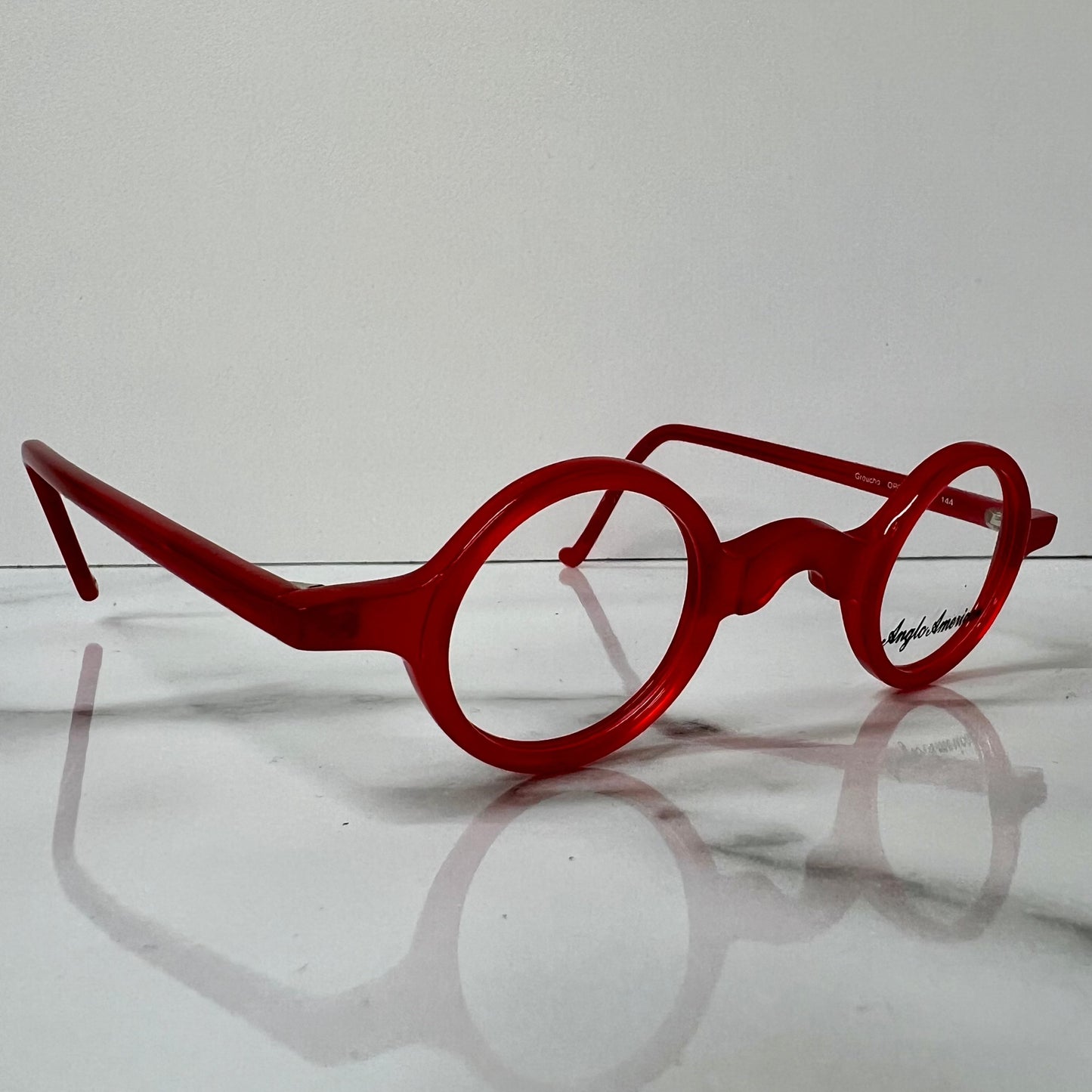 Anglo American Groucho Optical Glasses Mens Red England Designer Eyeglasses