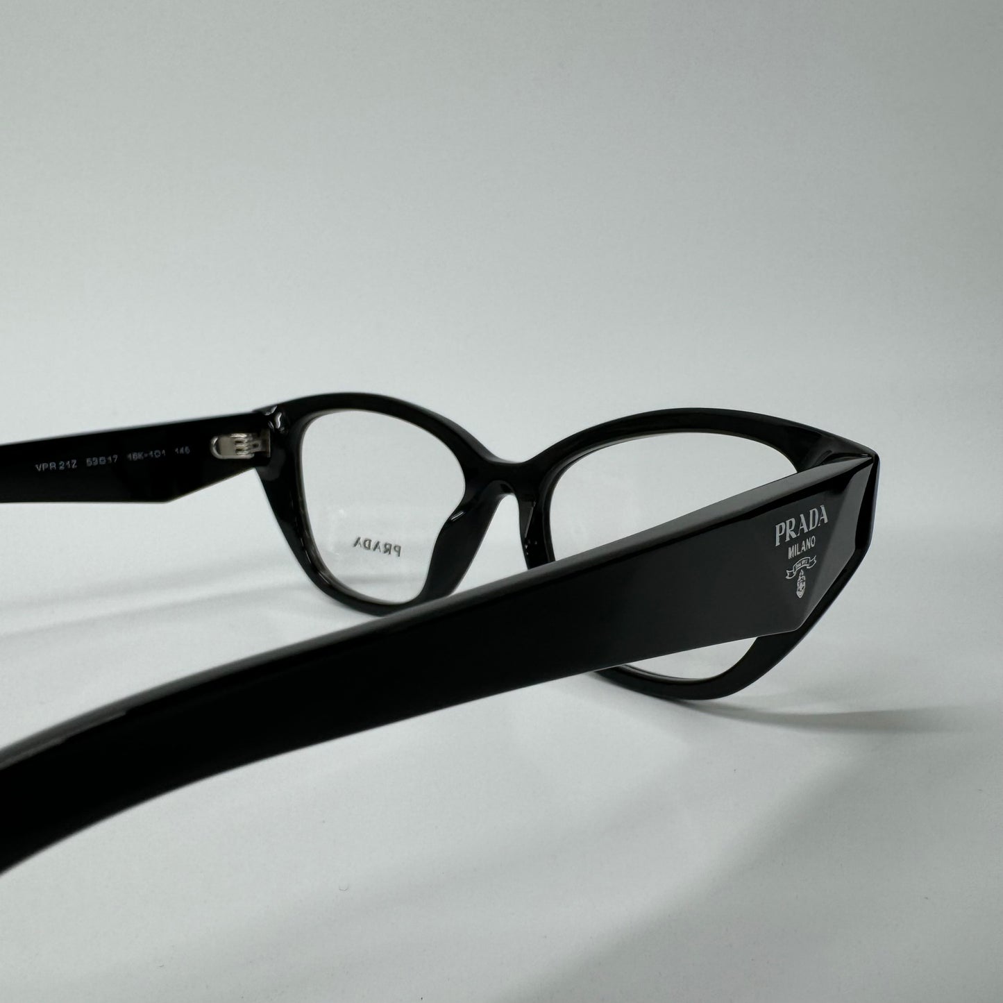 PRADA PR 21ZV 19J1O1 Glasses Frames RX Optical Black Cat Eye Eyeglasses