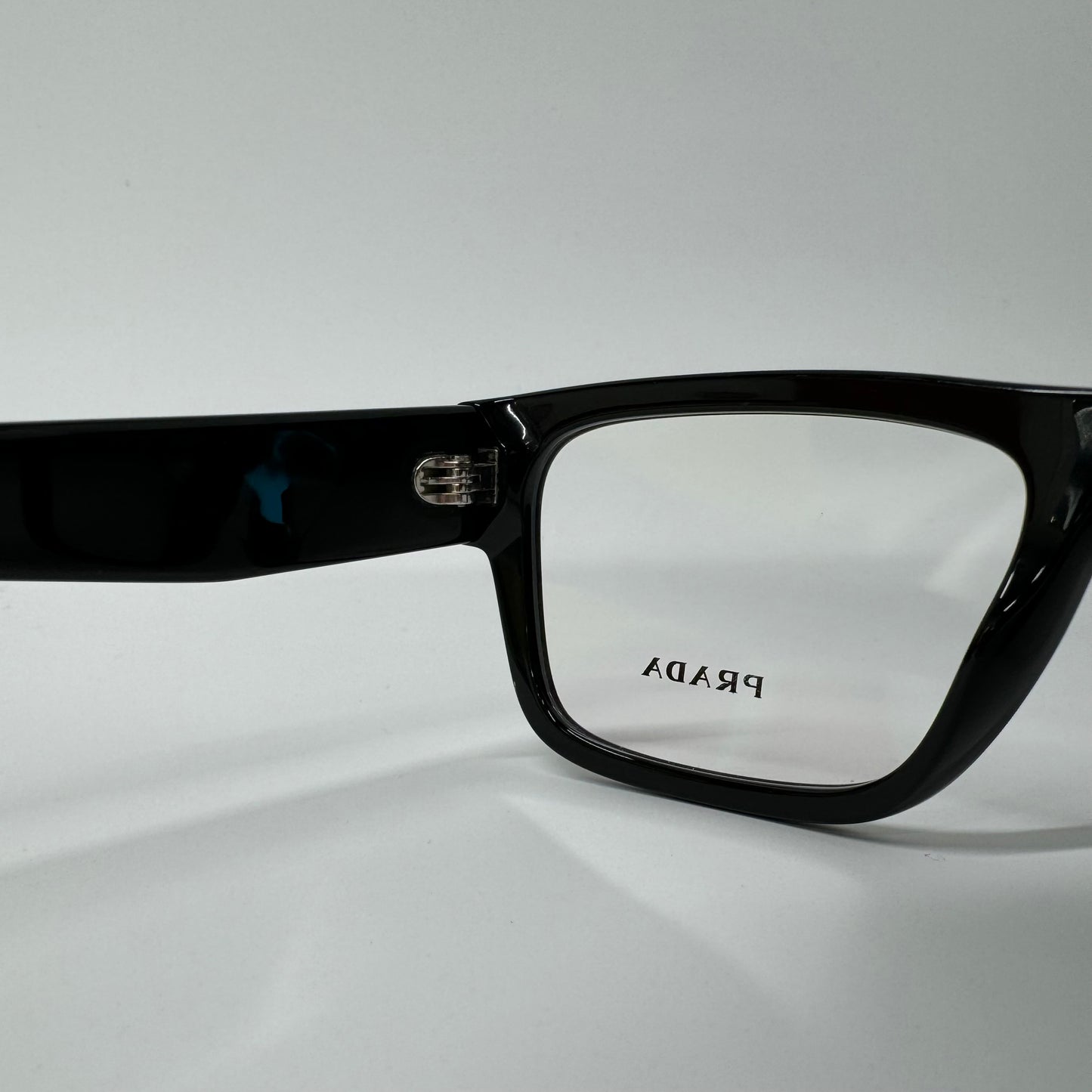 Mens Prada Glasses Frames PR 15YV 1AB1O1 Black Rectangle Full Rim Eyeglasses