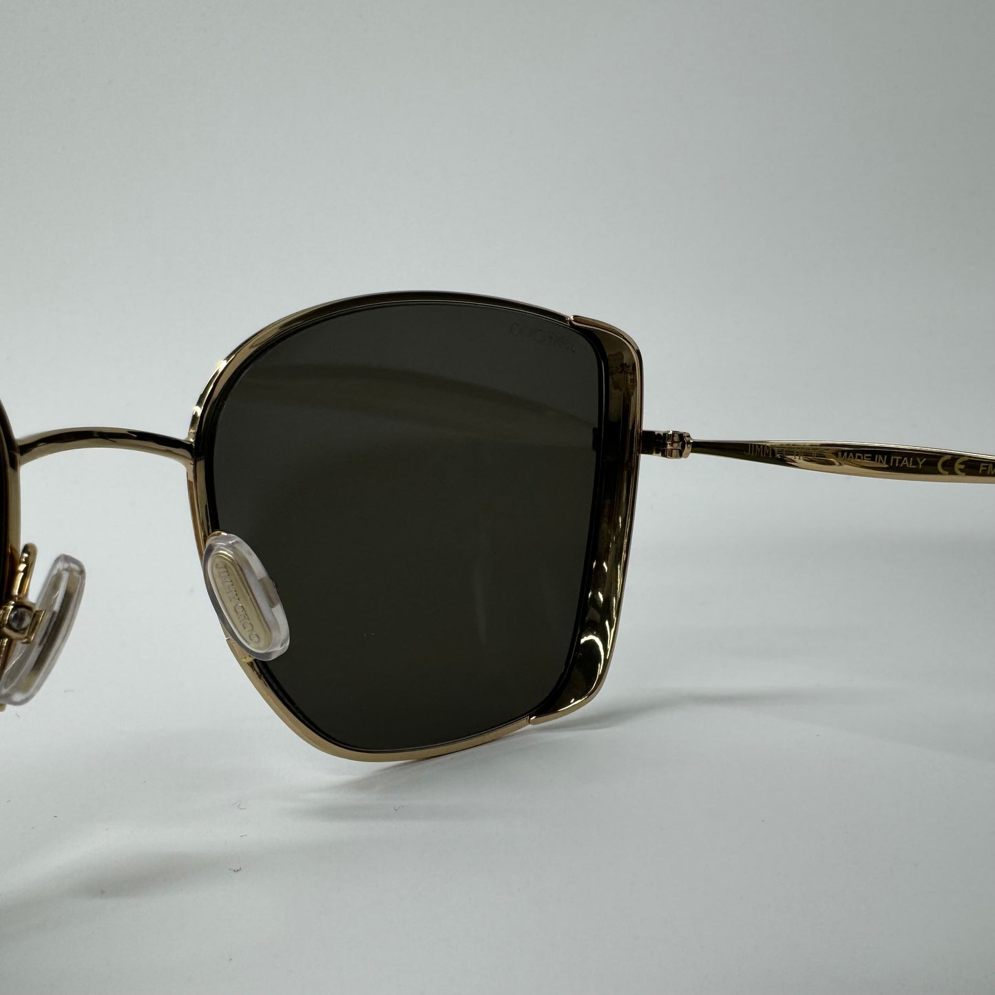 Womens Jimmy Choo Alexis Cat Eye Metal Gold & Black Sunglasses