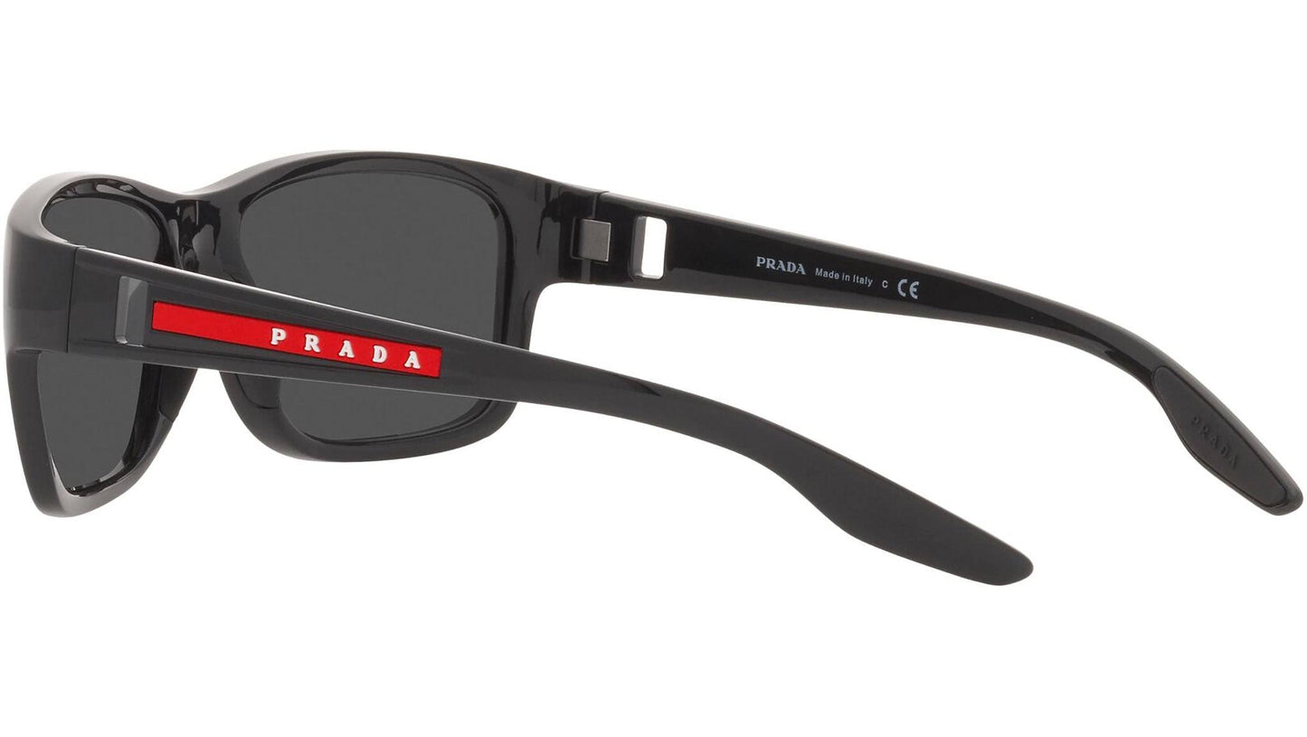 Prada Linea Rossa Sunglasses PS 01WS 1AB06F Black Rectangle Full Rim Sports