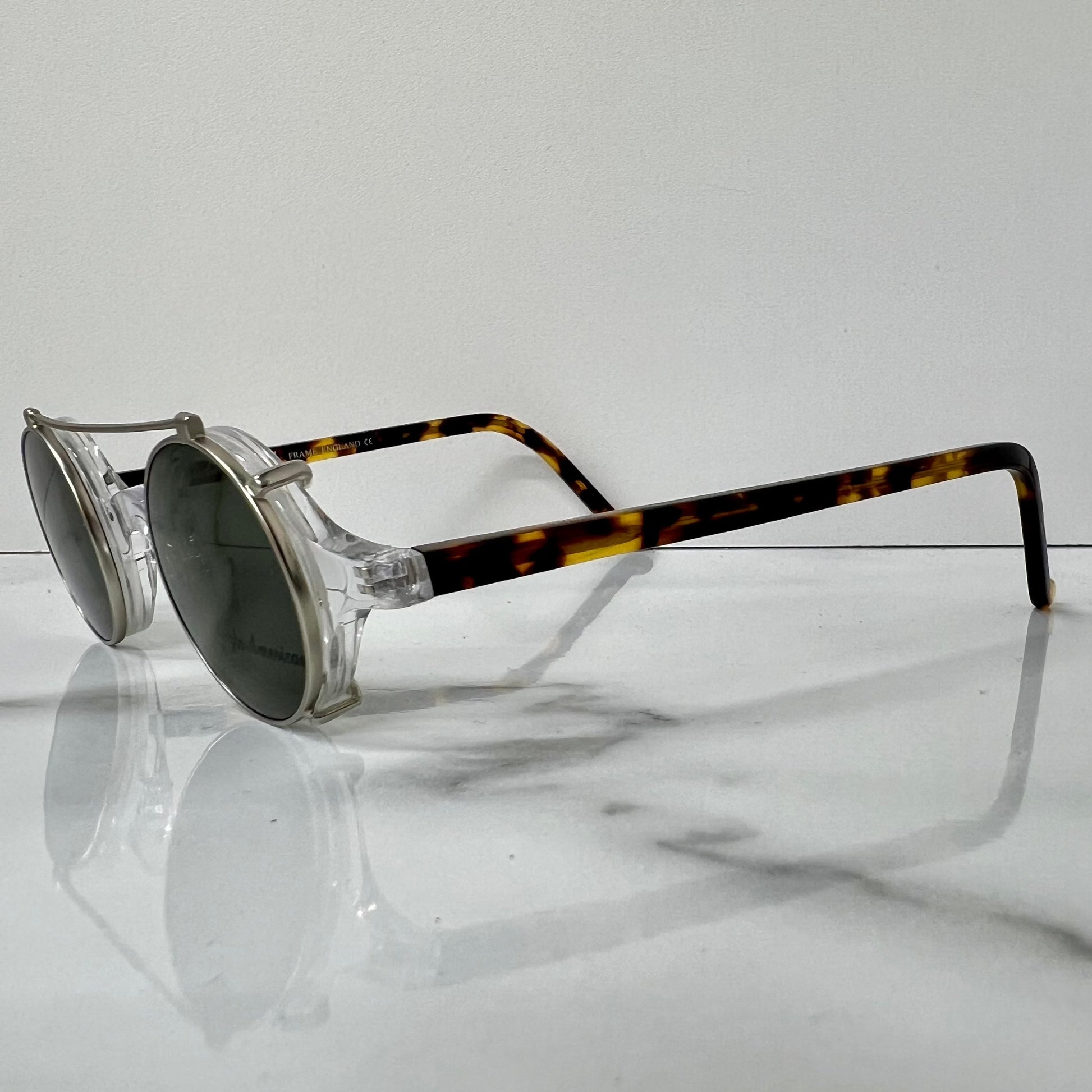 Anglo American Groucho Clip on Sunglasses CC/AH Men's Designer Classic Eyewear