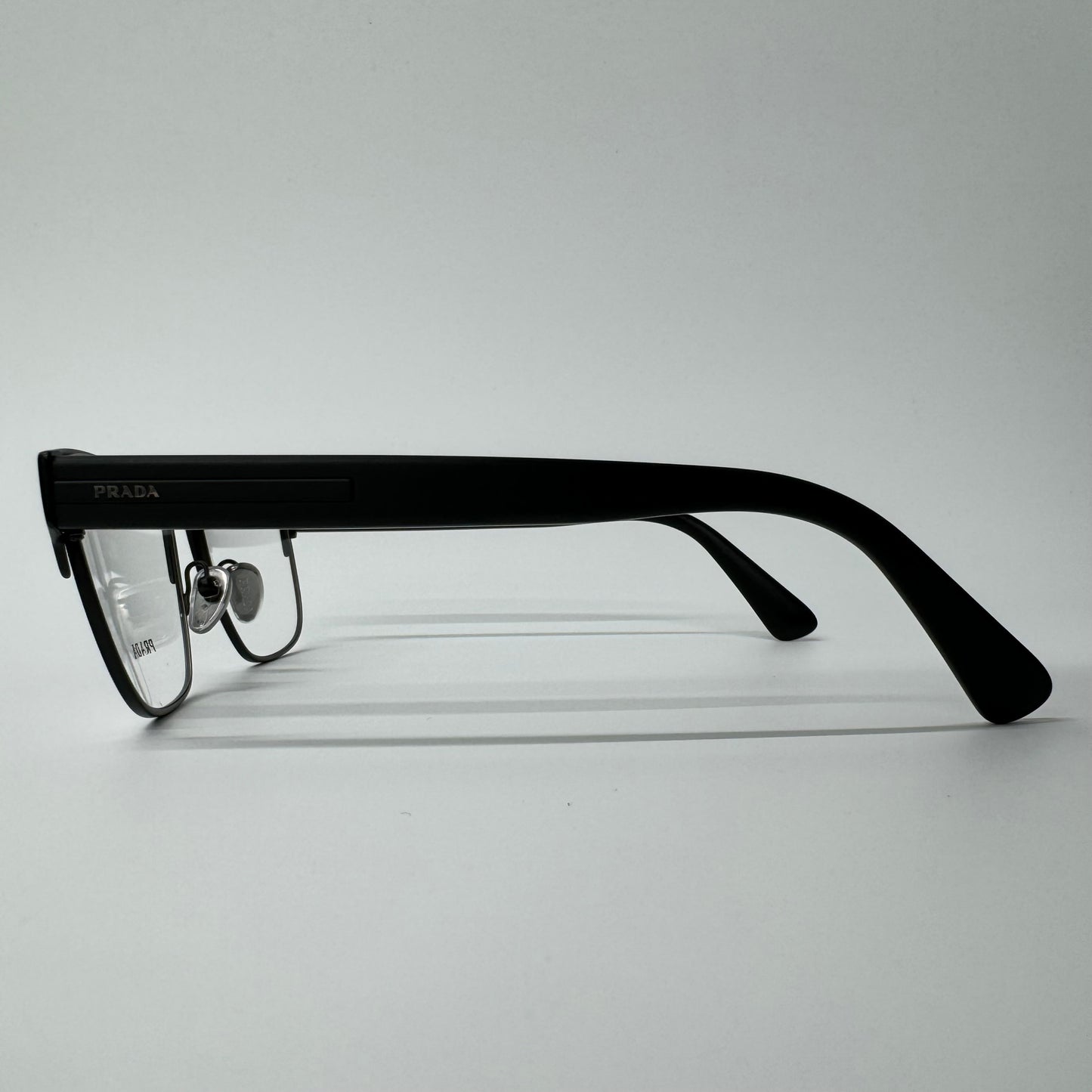 Mens PRADA Matte Black Full Rim Rectangle Classic Glasses Frames PR 57ZV 1BO1O1