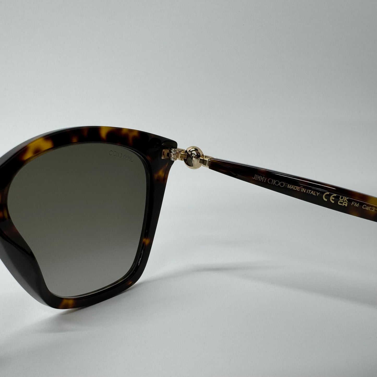 Womens Jimmy Choo Dark Brown Tortoise Shell Gradient Cat Eye Rua Sunglasses