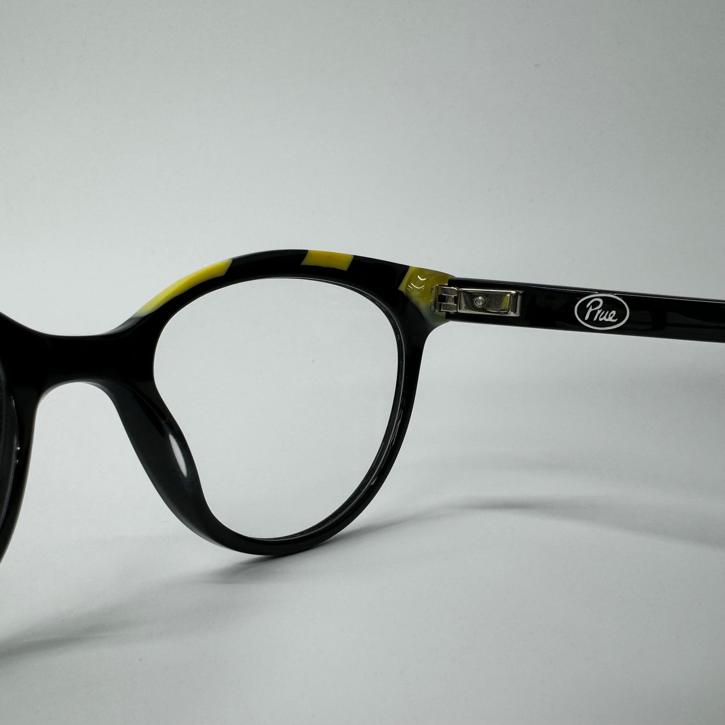 Womens Prue Black Yellow Retro Cat Eye Full Rim Acetate Glasses Frames 22015 C1