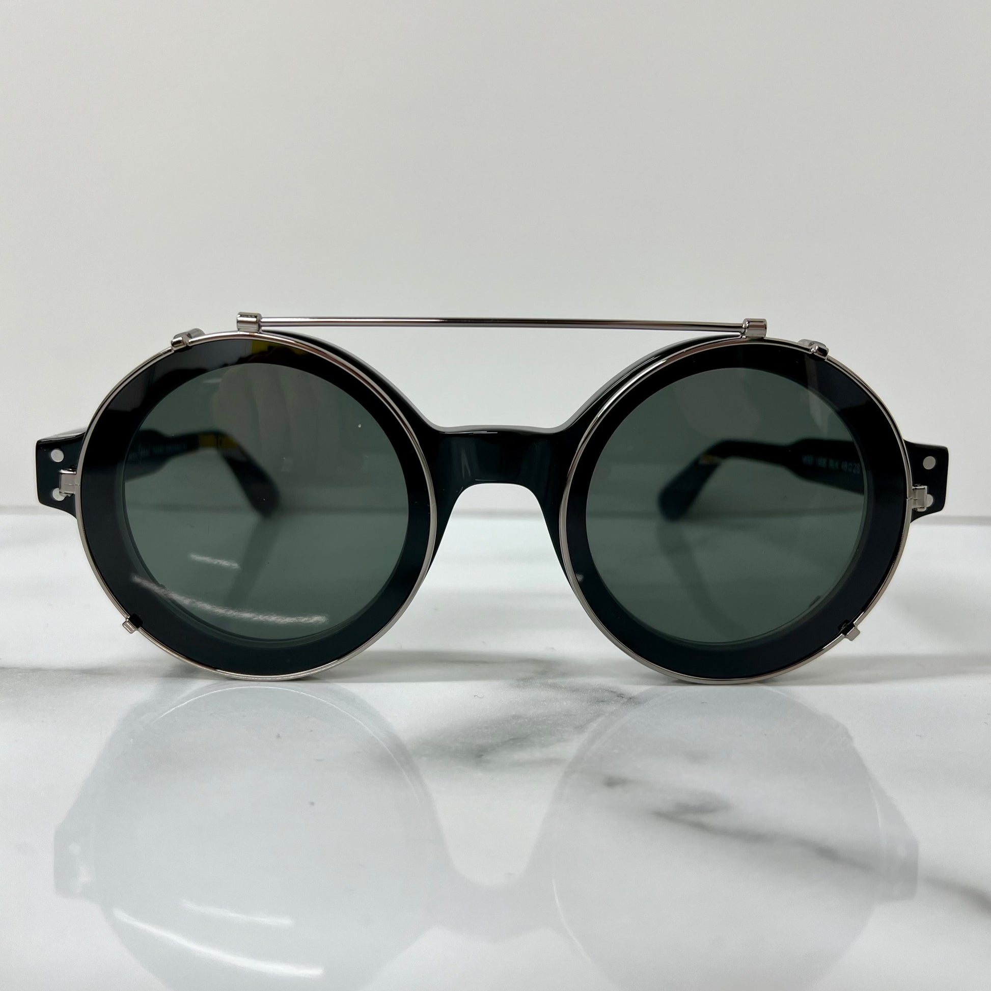 Anglo American Clip on Sunglasses 180E Black Designer Classic Optical Eyewear