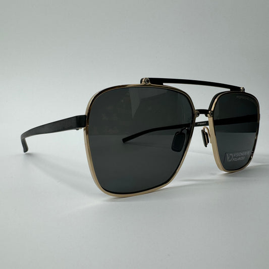 Mens Porsche Design Titanium Black Polarized Grey Vision Drive Sunglasses P8937
