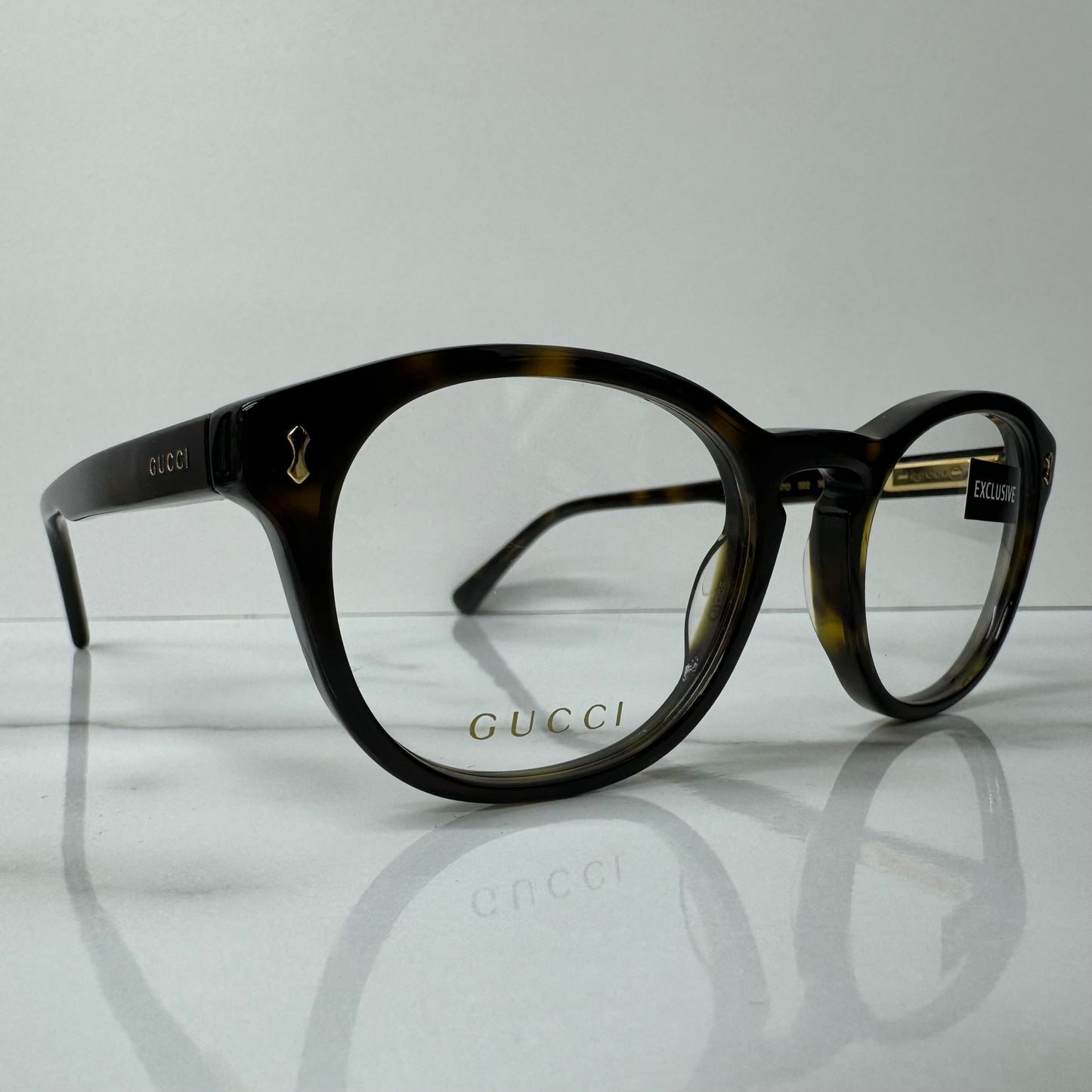 Gucci Glasses Frames GG1047O 002 Round Tortoise Shell Brown Acetate Eyeglasses