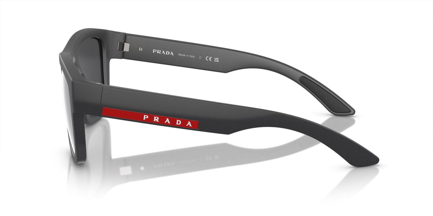 Prada Linea Rossa Sunglasses PS 01ZS 15P60A Mens Sports Matte Grey Silver Mirror