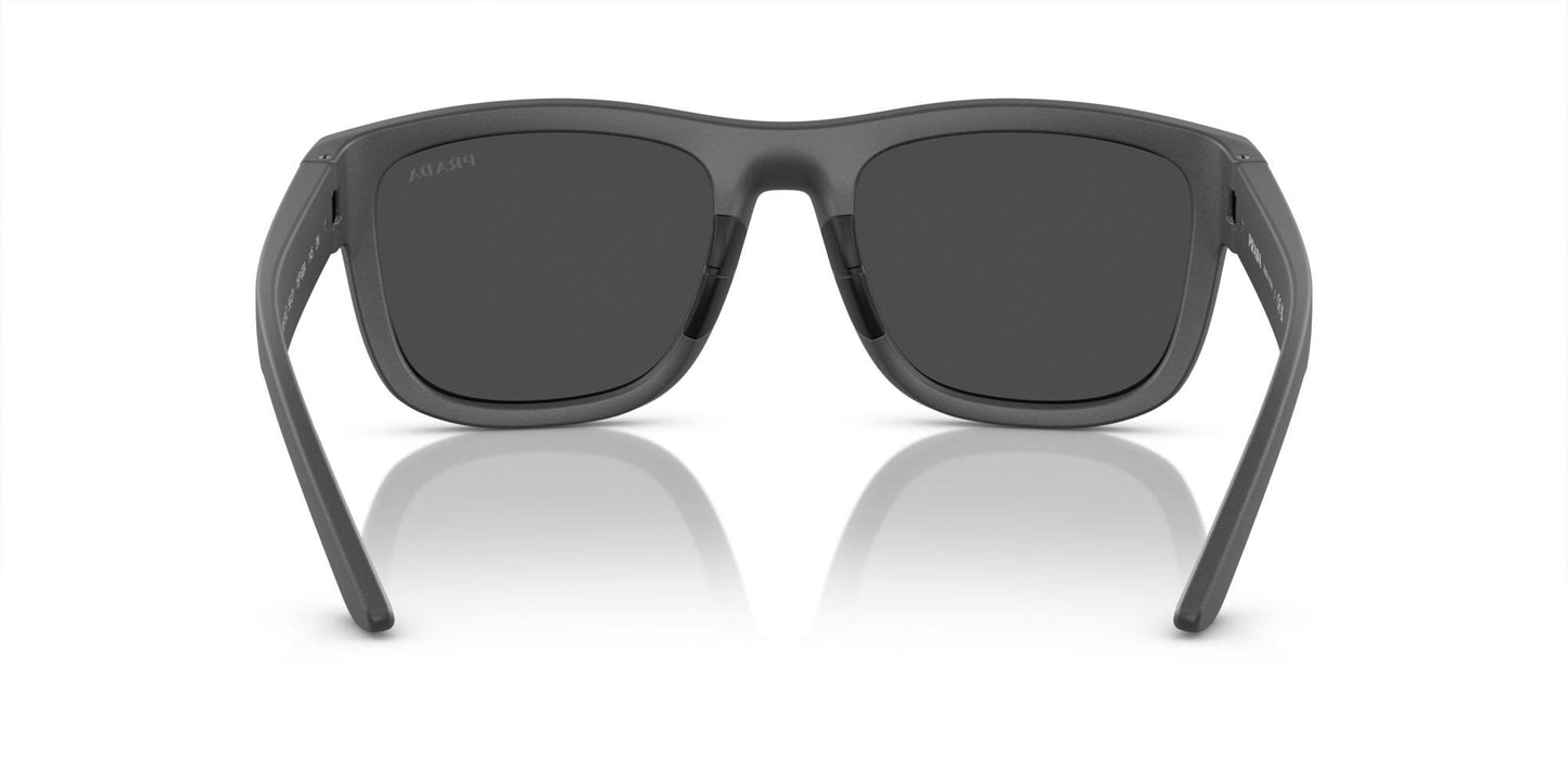 Prada Linea Rossa Sunglasses PS 01ZS 15P60A Mens Sports Matte Grey Silver Mirror