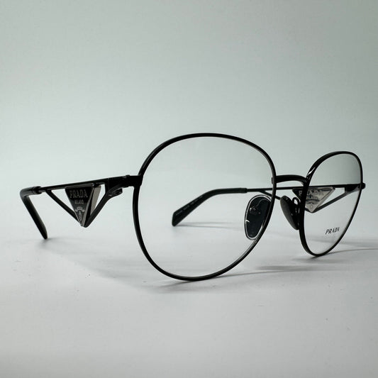 PRADA Black Metal Round Glasses Frames PR A50V 1AB1O1