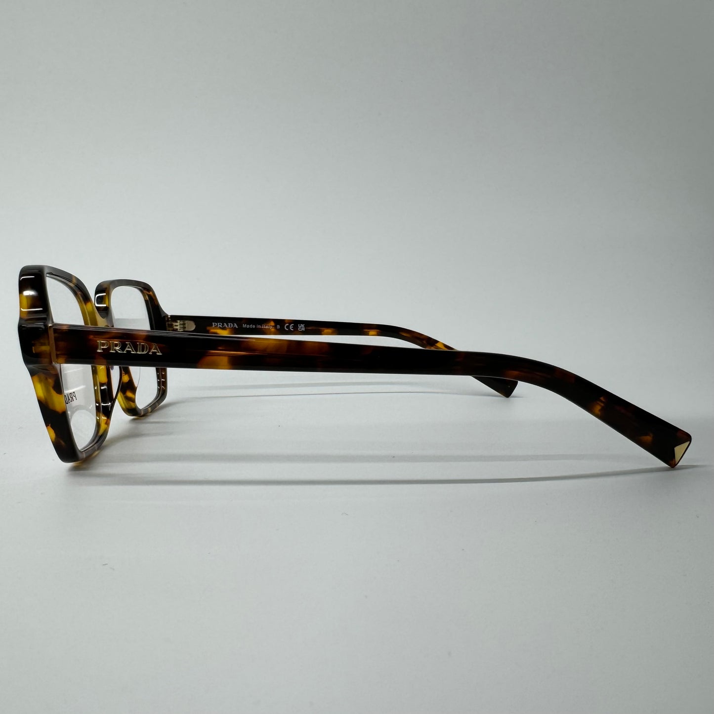 Womens Prada Square Brown Tortoise Shell Full Rim Glasses Frames PR A02V VAU1O1