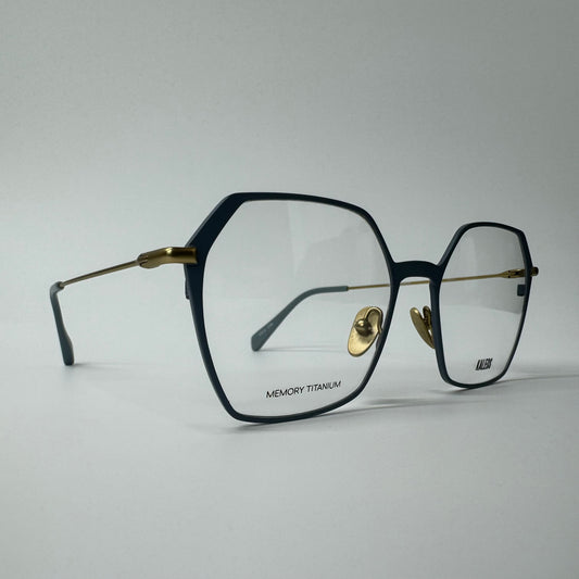 Womens Kaleos Blixen Light Blue & Gold Titanium Geometric Glasses Frames C004