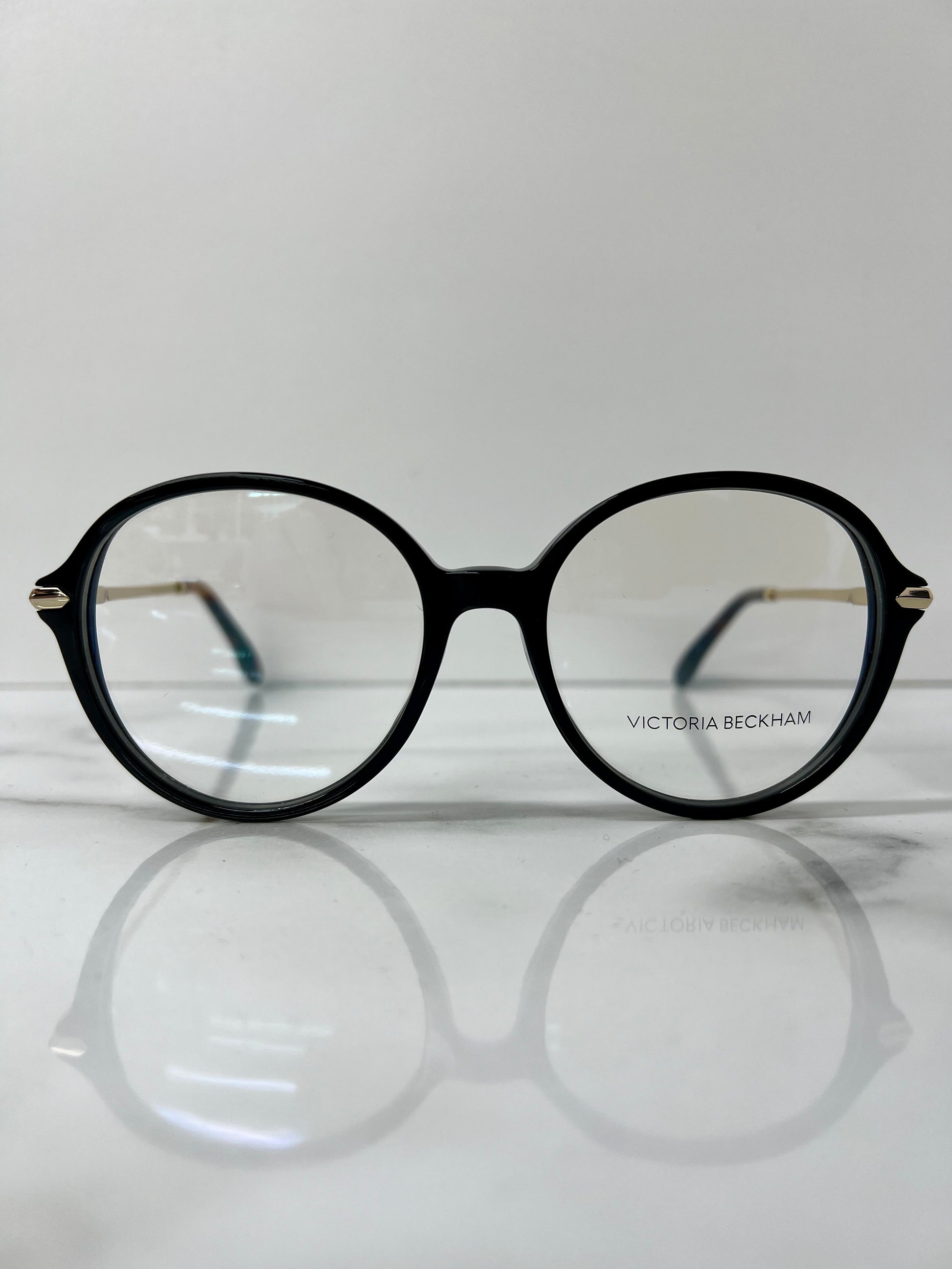 Victoria Beckham Glasses Frames Optical Black Round Gold Eyeglasses VB2637