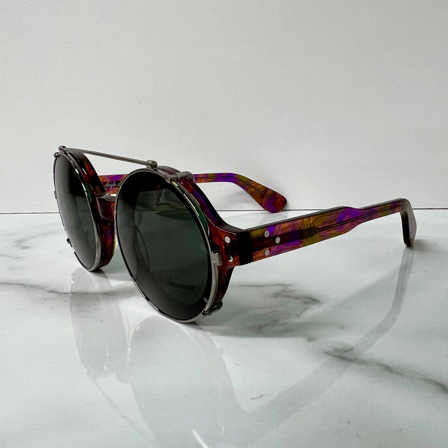 Anglo American Clip on Sunglasses 180E MC21 Men's Designer Optical Eyewear