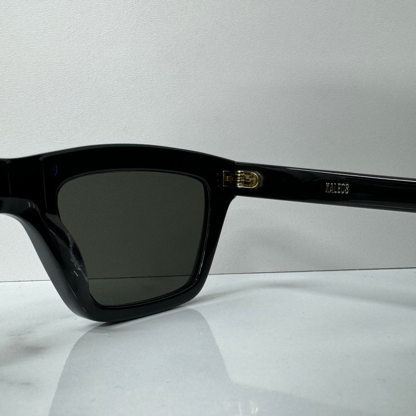 Kaleos Ritter Sunglasses C001 Black Square Unisex Acetate Grey Tint Glasses