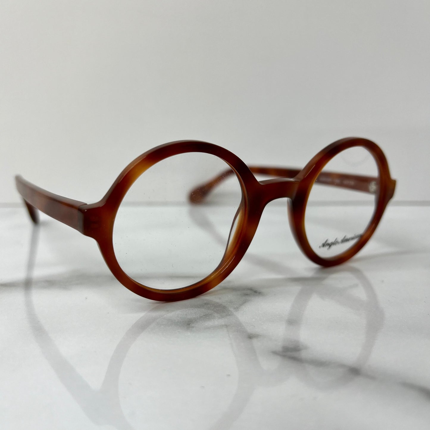 Anglo American 221 Optical Glasses Brown Havana England Designer Eyeglasses