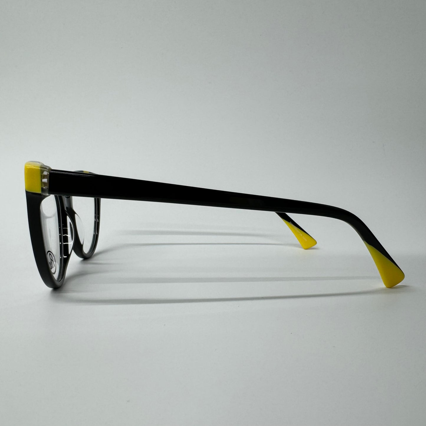 Womens Prue Black Yellow Retro Cat Eye Full Rim Acetate Glasses Frames 22015 C1