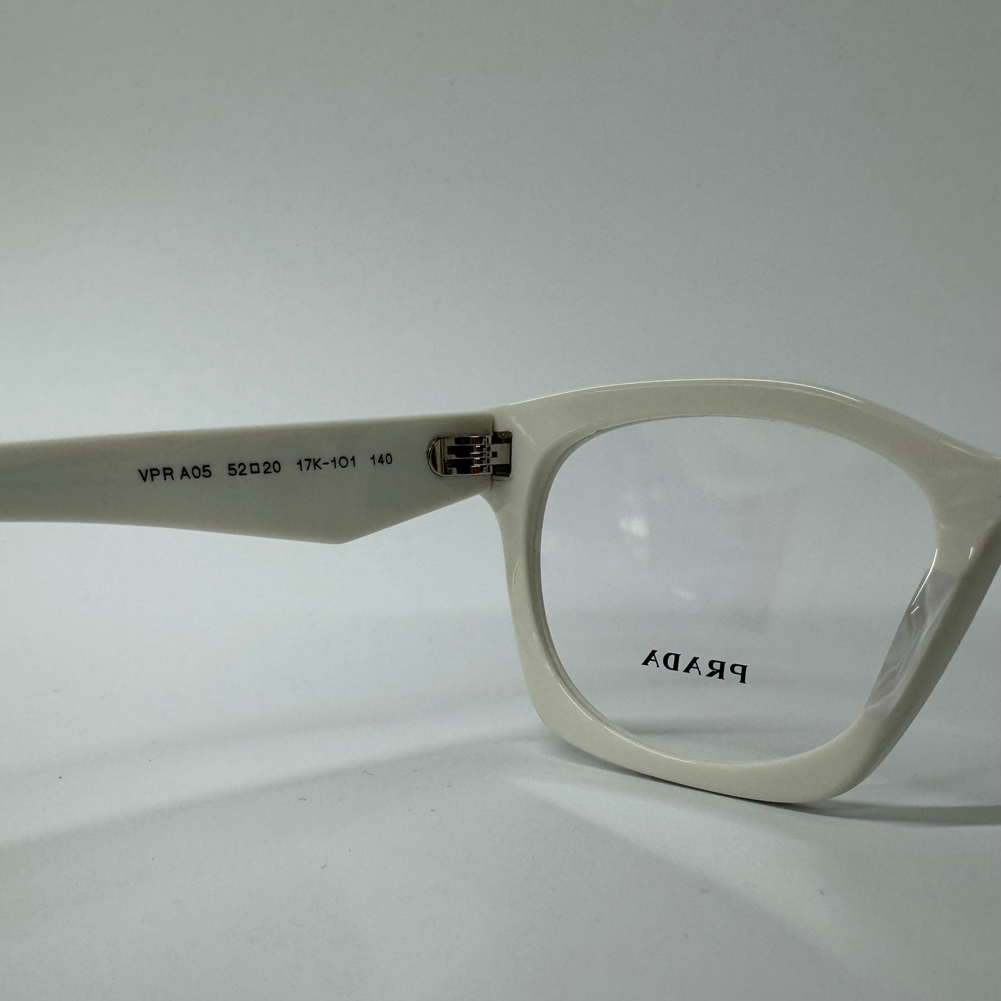 Womens Prada White Cat Eye Acetate Glasses Frames PR A05V 17K1O1 Eyeglasses
