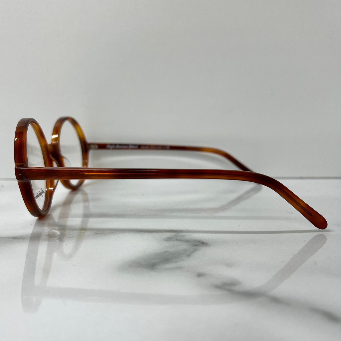 Anglo American 116 Optical Glasses Caramel Havana Round Vintage Eyeglasses Frame