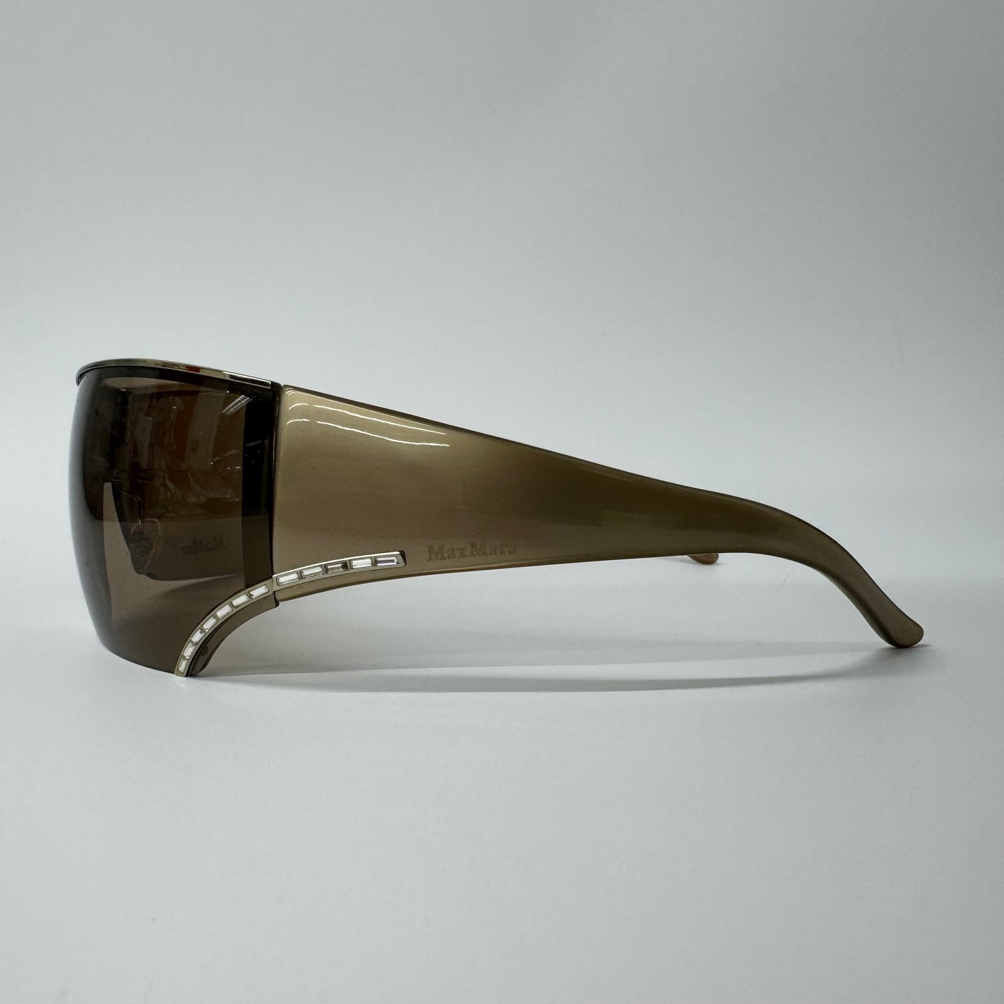 Womens Max Mara Beige Brown Classic Shield Wrap Sunglasses MM 834/S BUJ9T