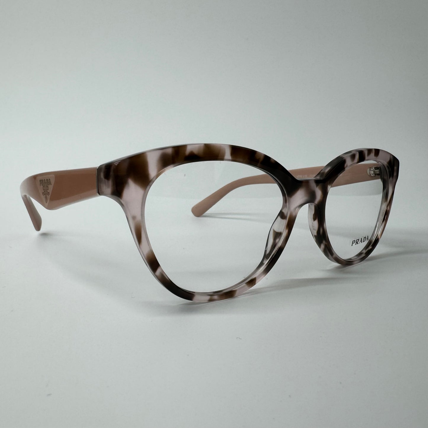 Womens Prada Pink Tortoise Shell Cat Eye Full Rim Glasses Frames PR 11RV ROJ1O1