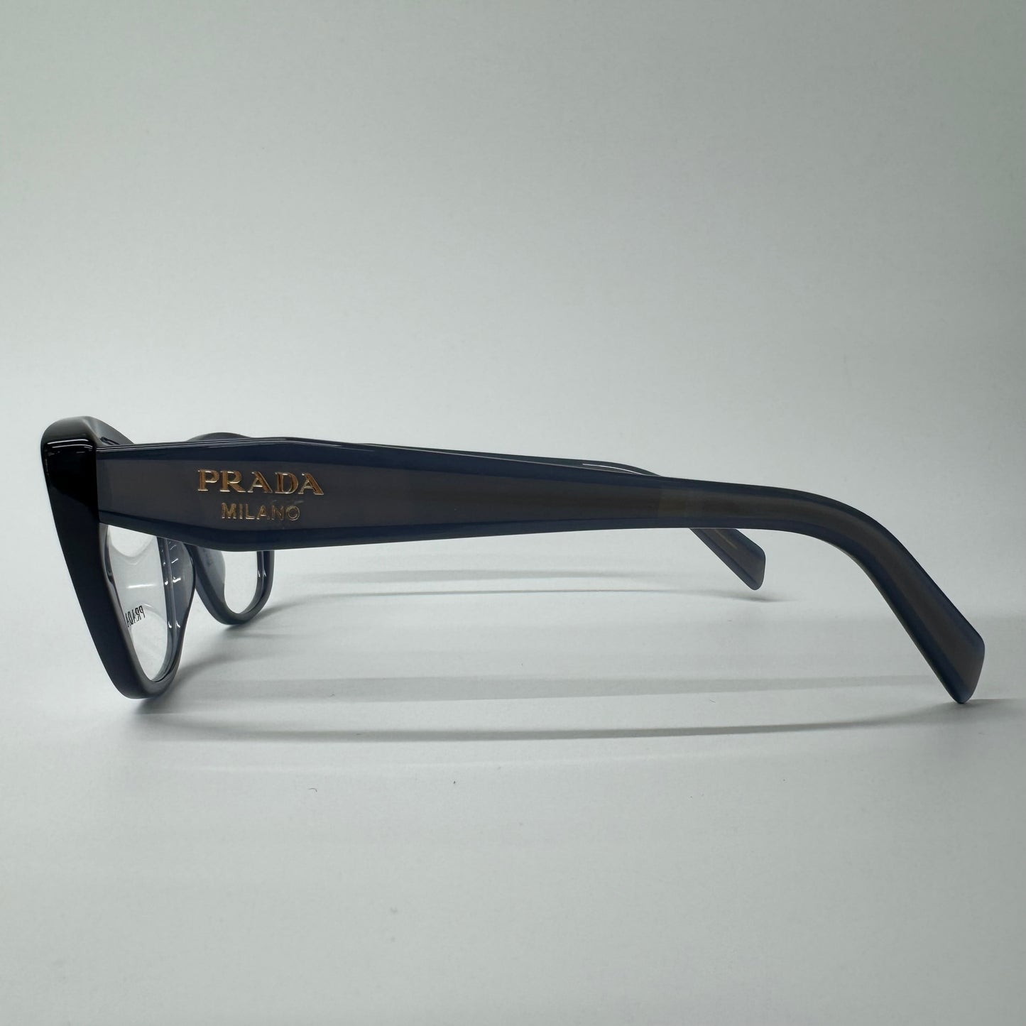Womens Prada Blue & Grey Cat Eye Full Rim Classic Glasses Frames PR 19WV 07Q1O1