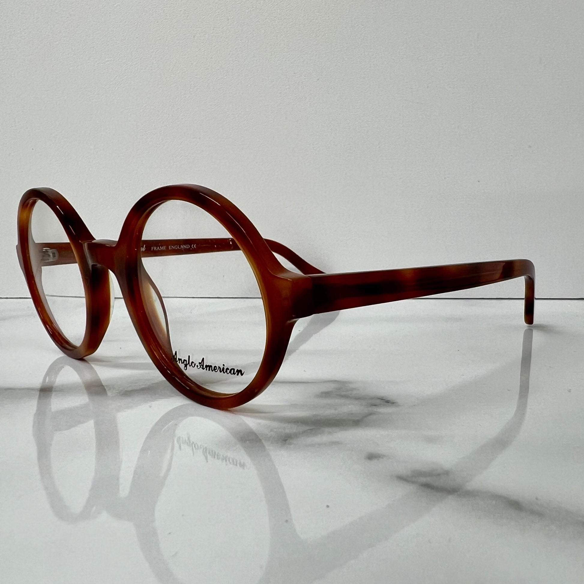 Anglo American 221 Optical Glasses Brown Havana England Designer Eyeglasses