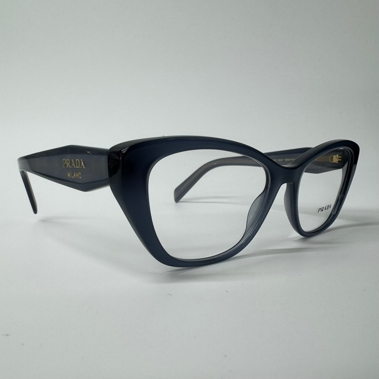 Womens Prada Blue & Grey Cat Eye Full Rim Classic Glasses Frames PR 19WV 07Q1O1