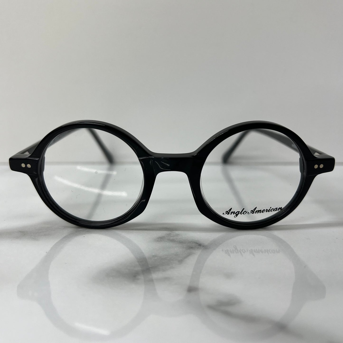 Anglo American 400 Optical Glasses Frames Black 42mm England Classic Eyeglasses