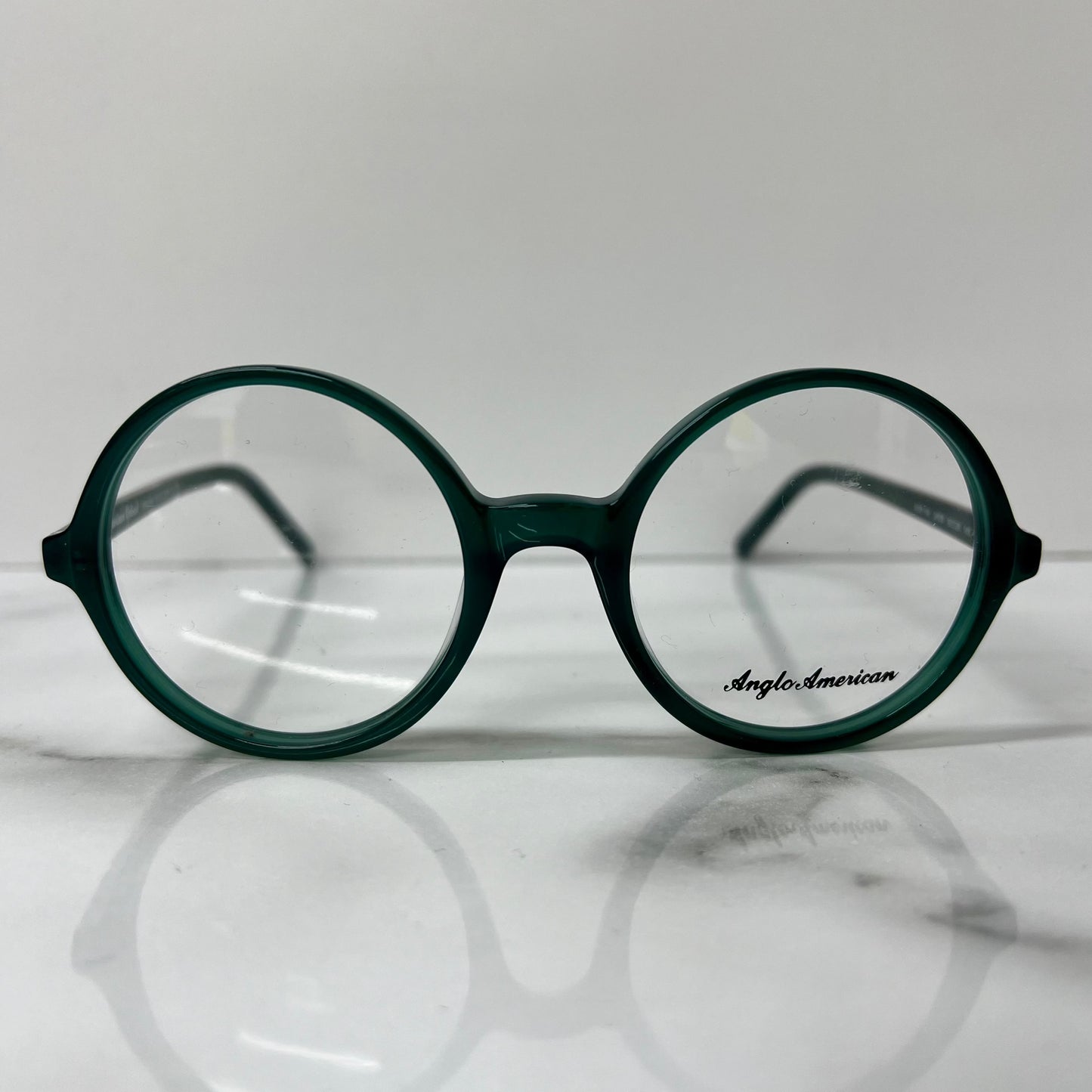 Anglo American 116 Optical Glasses Green Unisex Round Vintage Eyeglasses Frame