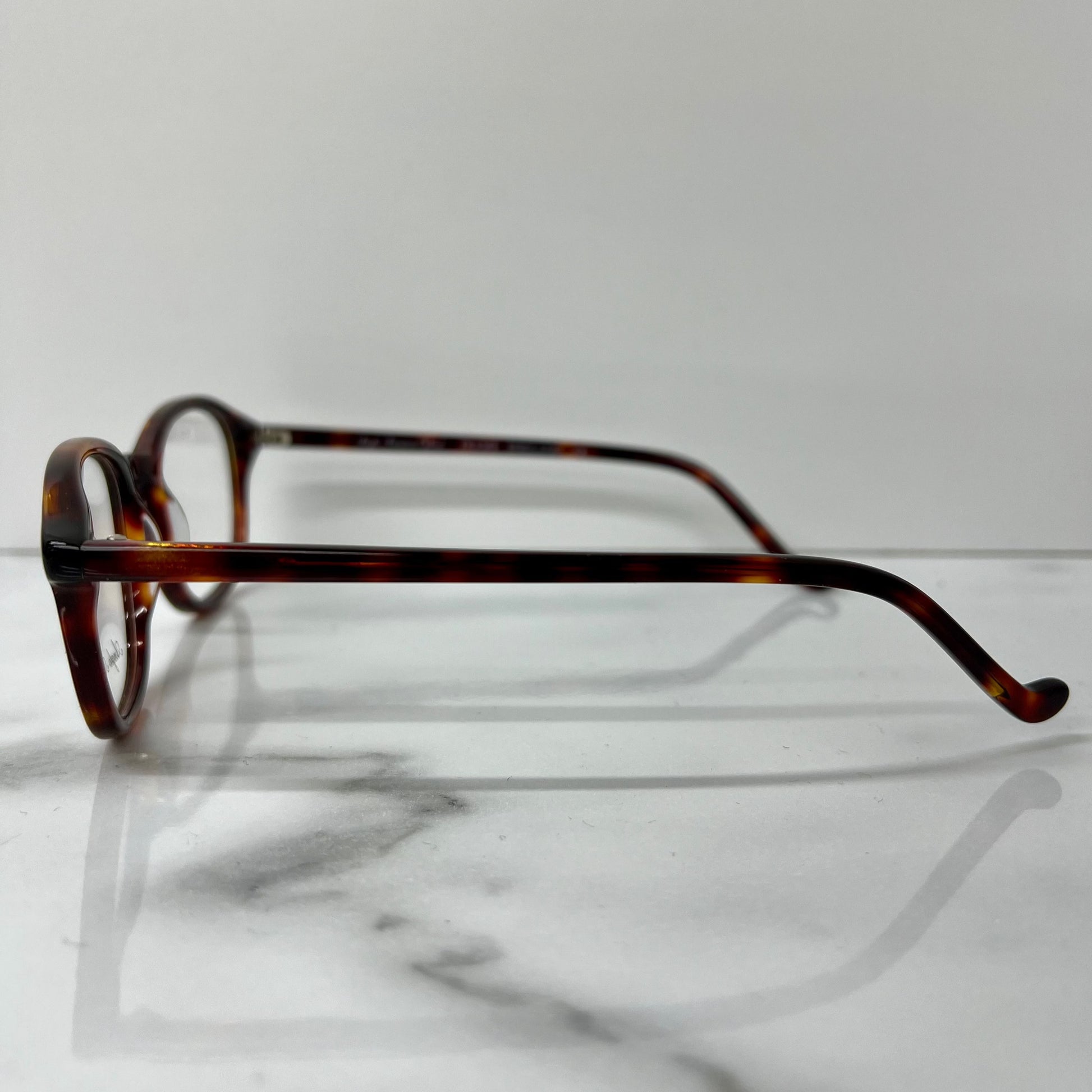Anglo American 376 DA Optical Glasses Dark Havana Round Vintage Eyeglasses Frame