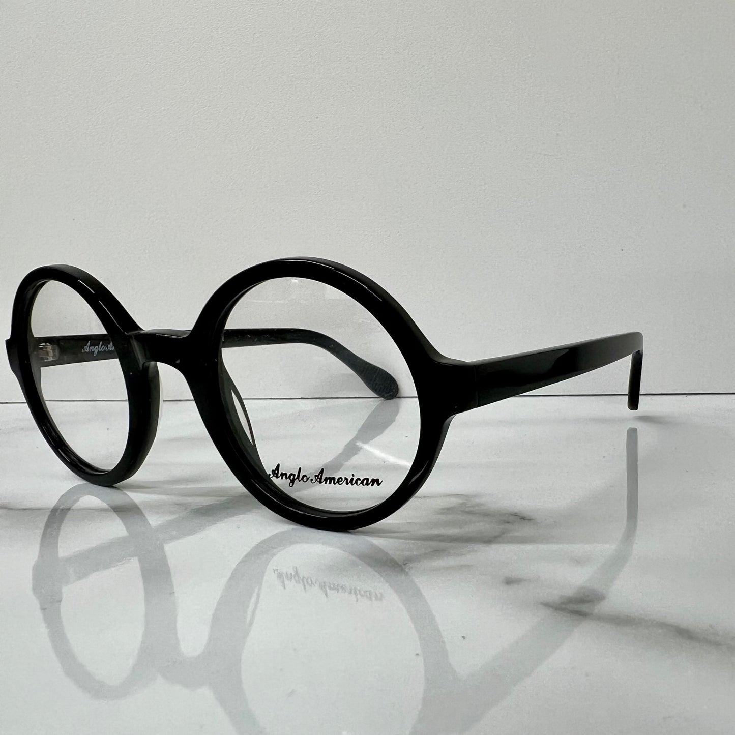 Anglo American 221 Optical Glasses Frames Mens Black England Designer Eyeglasses