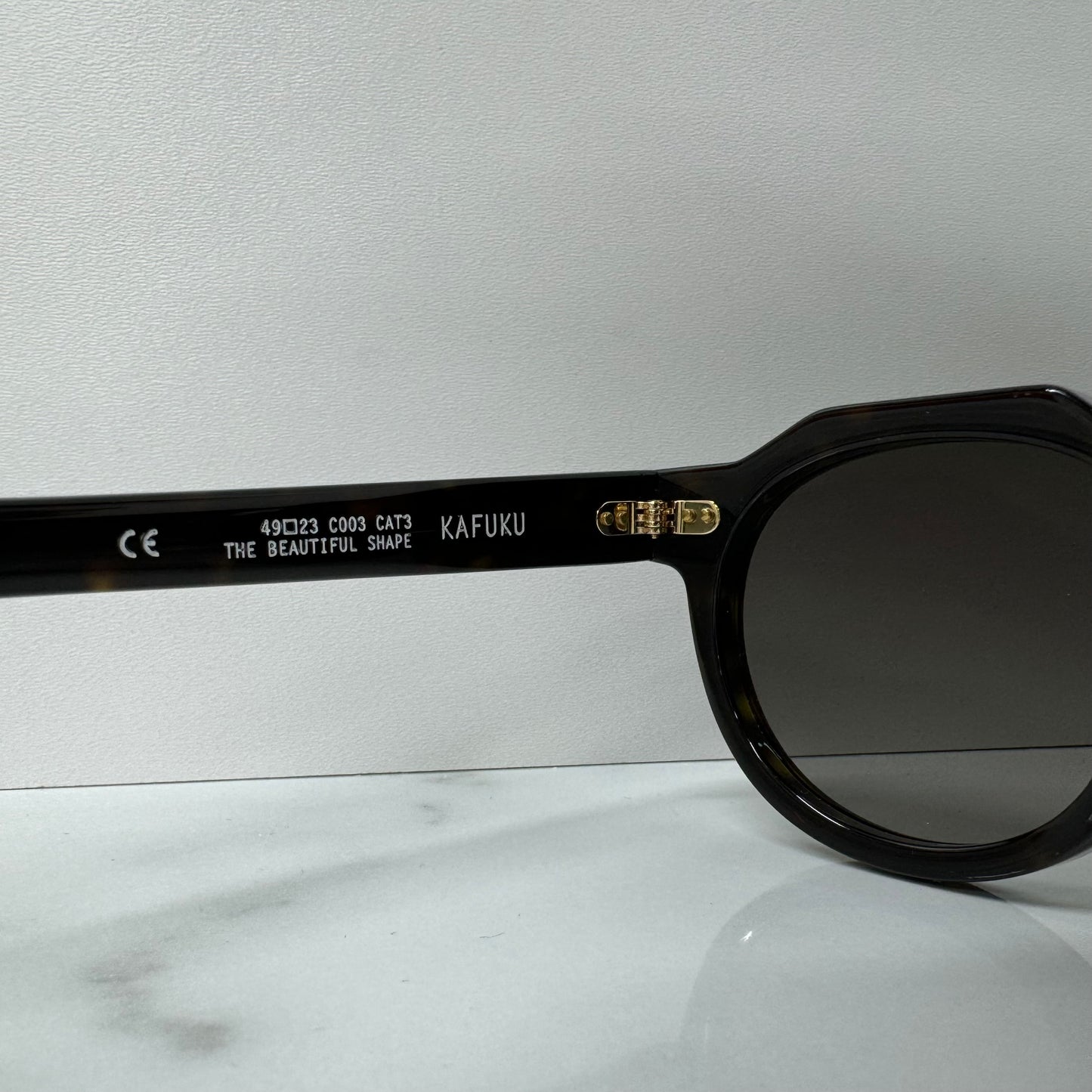 Kaleos Kafuku Sunglasses C003 Brown Tortoise Shell Round Acetate 49mm Glasses