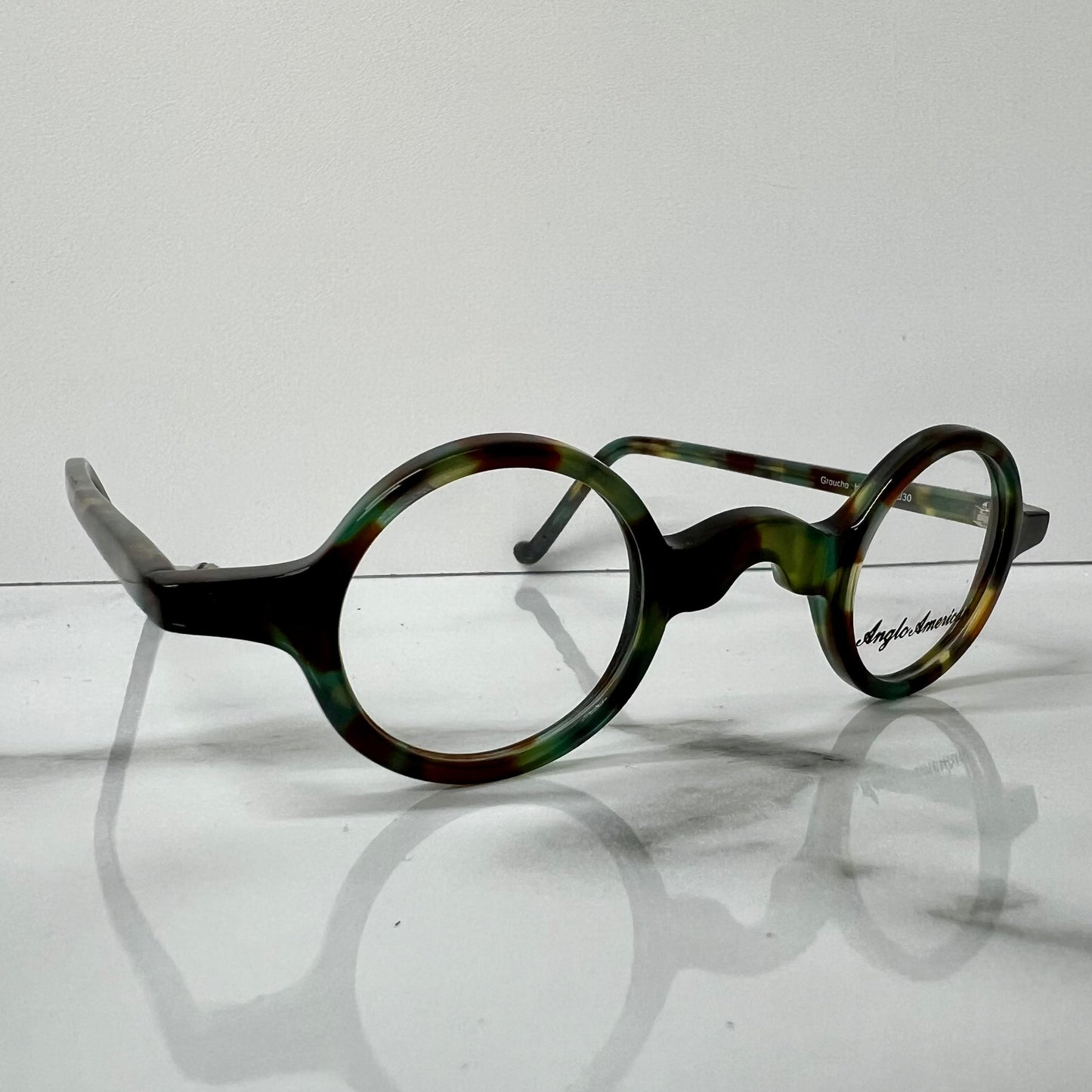 Anglo American Groucho Optical Glasses Green Camouflage 33mm Designer Eyeglasses