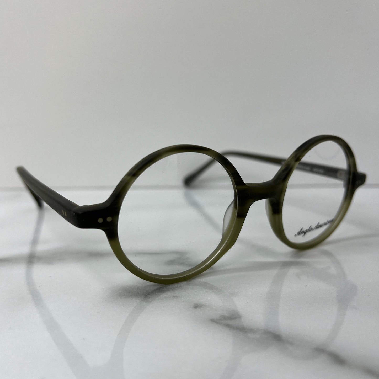 Anglo American 400 Glasses Frames Optical Green Matt England Eyeglasses