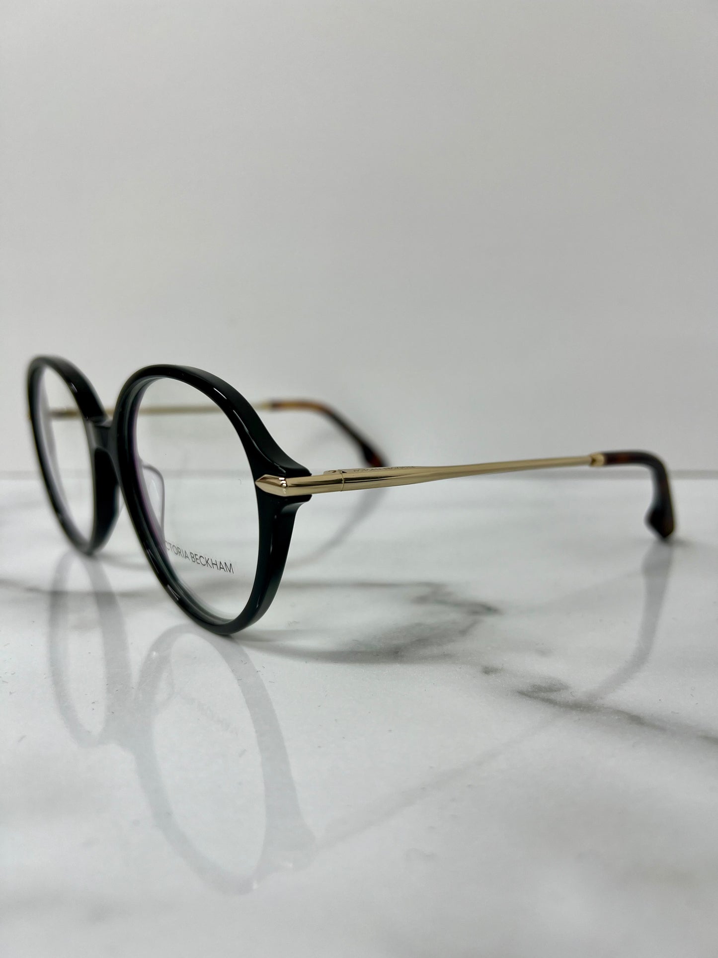 Victoria Beckham Glasses Frames Optical Black Round Gold Eyeglasses VB2637