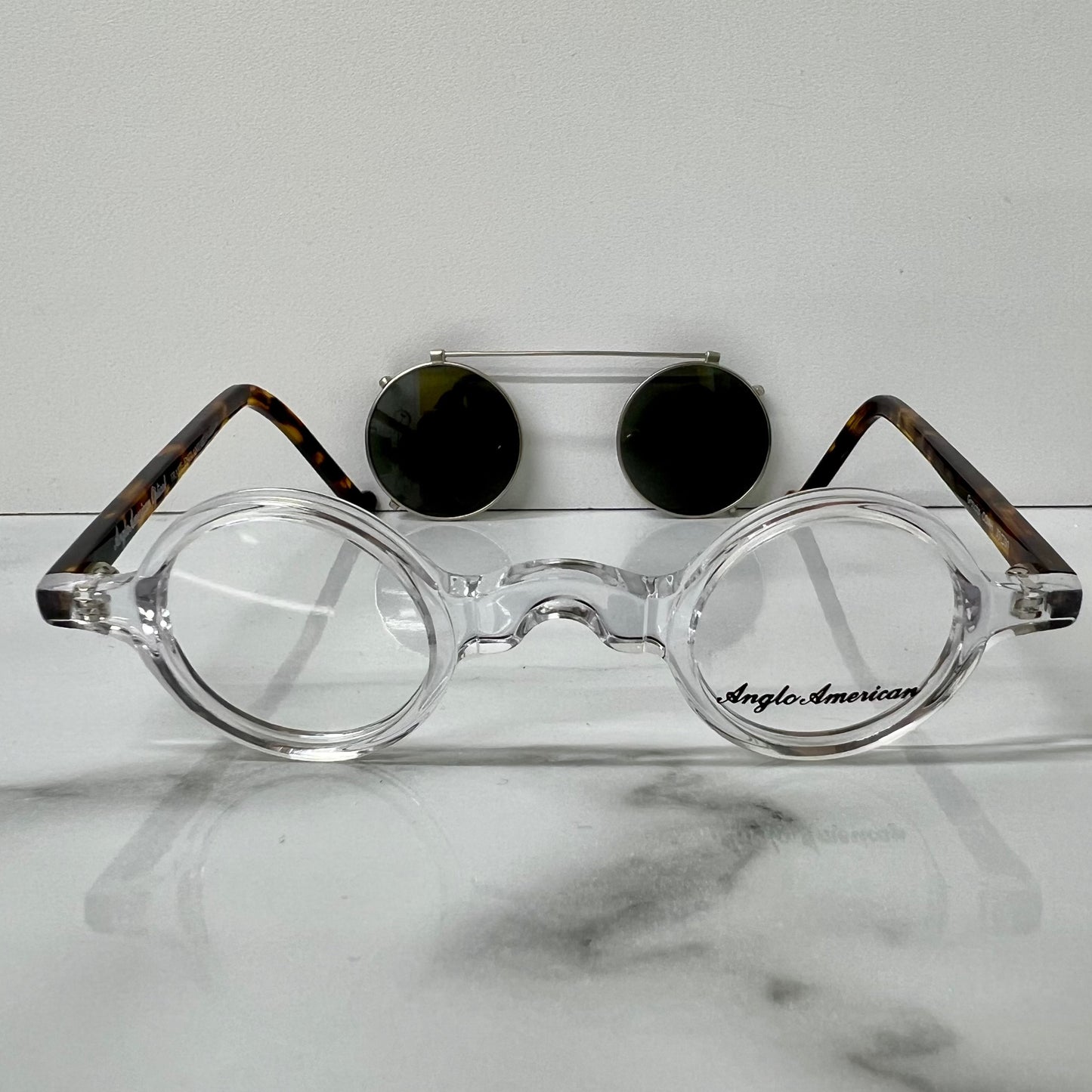 Anglo American Groucho Clip on Sunglasses CC/AH Men's Designer Classic Eyewear