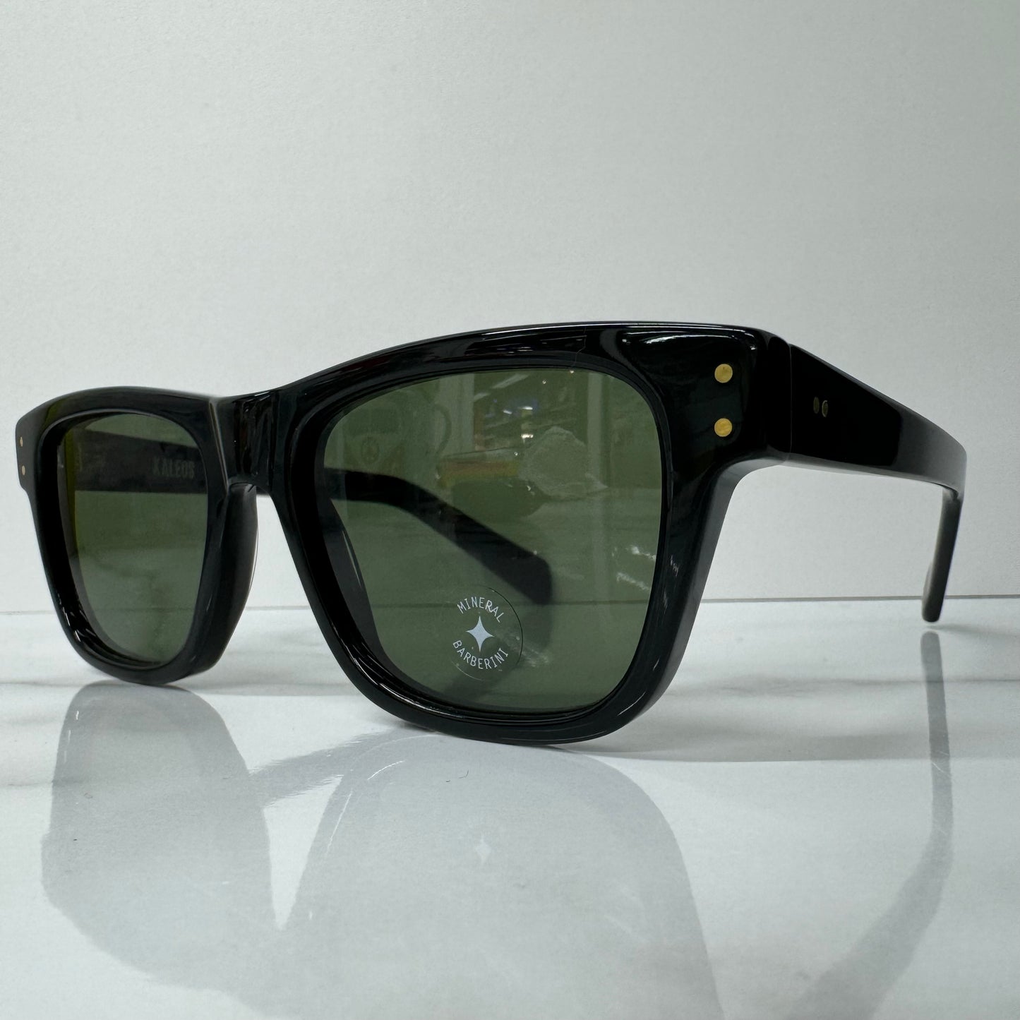 Kaleos Gentry Sunglasses C001 Unisex Square Black & Green Tinted Acetate Glasses