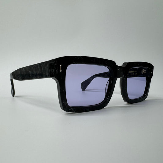 GAST LOOT Black Marble & Purple Tinted Oversized Square Handmade Sunglasses