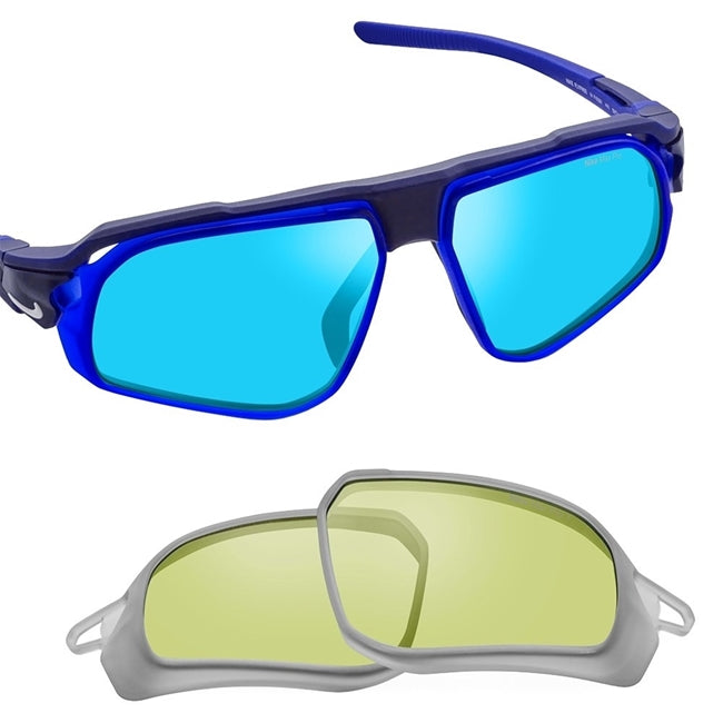 Nike Flyfree Blue Sunglasses FV2391 410 Matte Navy Blue Mirrored