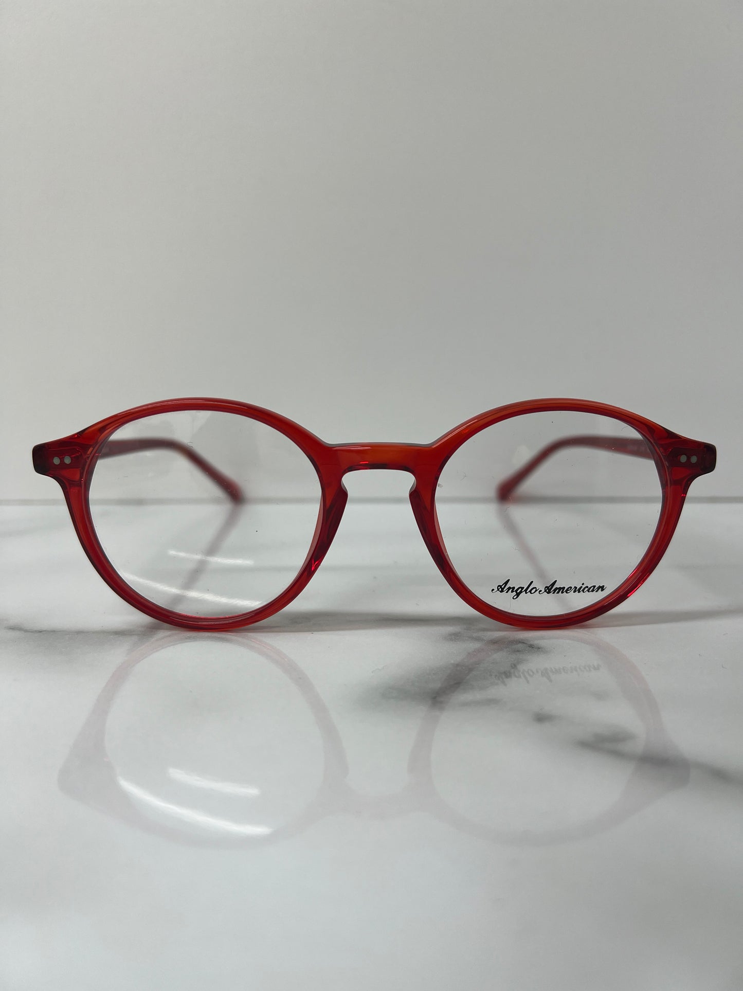 Anglo American 406 Optical Glasses Red 50mm England Designer Eyeglasses Classic