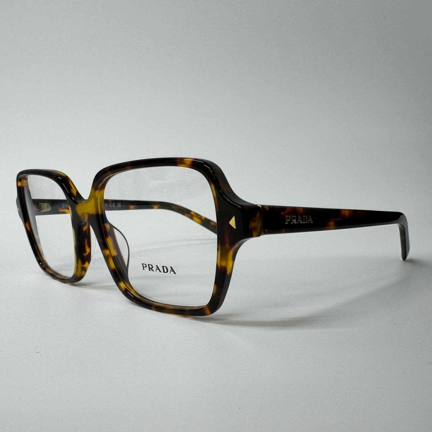 Womens Prada Square Brown Tortoise Shell Full Rim Glasses Frames PR A02V VAU1O1