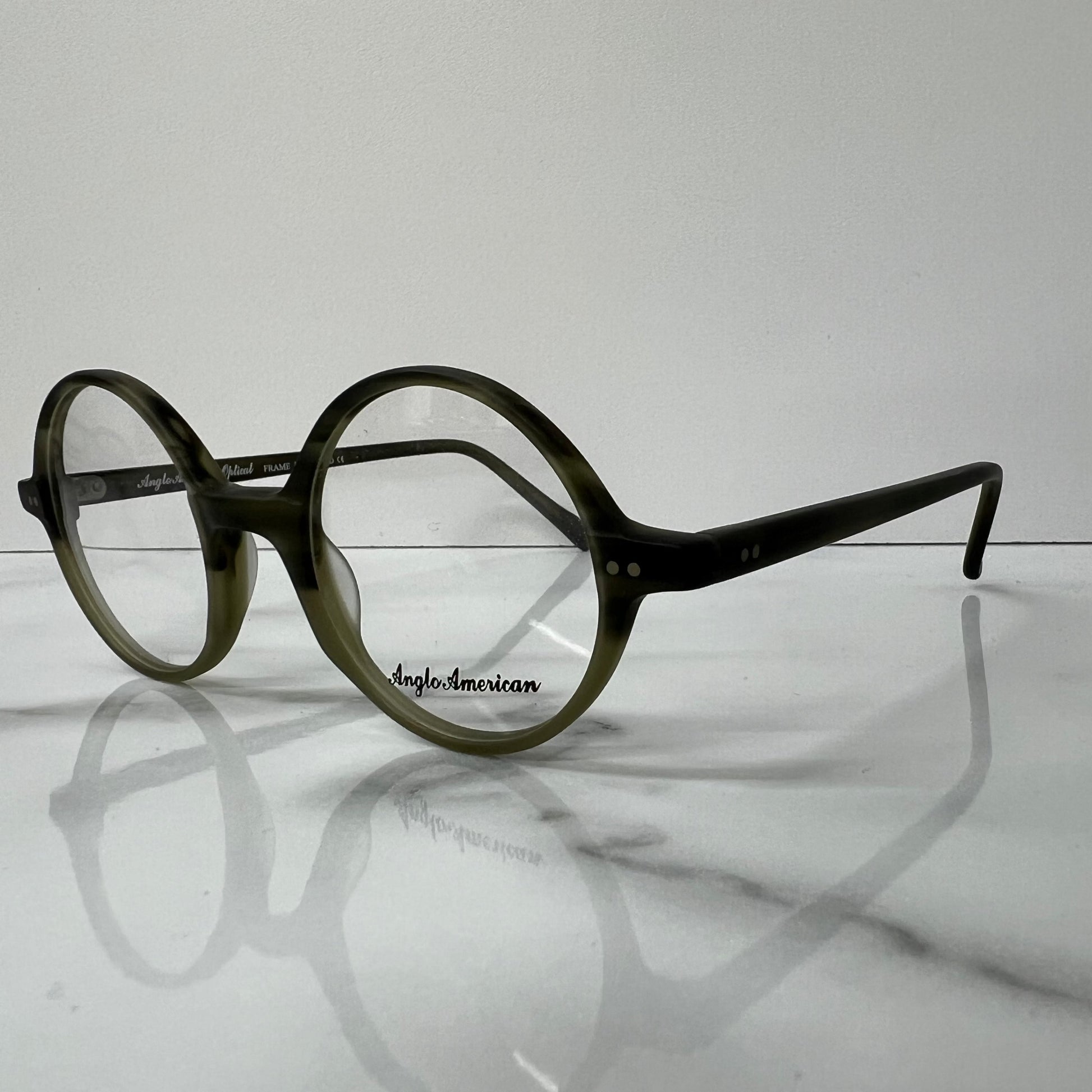 Anglo American 400 Glasses Frames Optical Green Matt England Eyeglasses