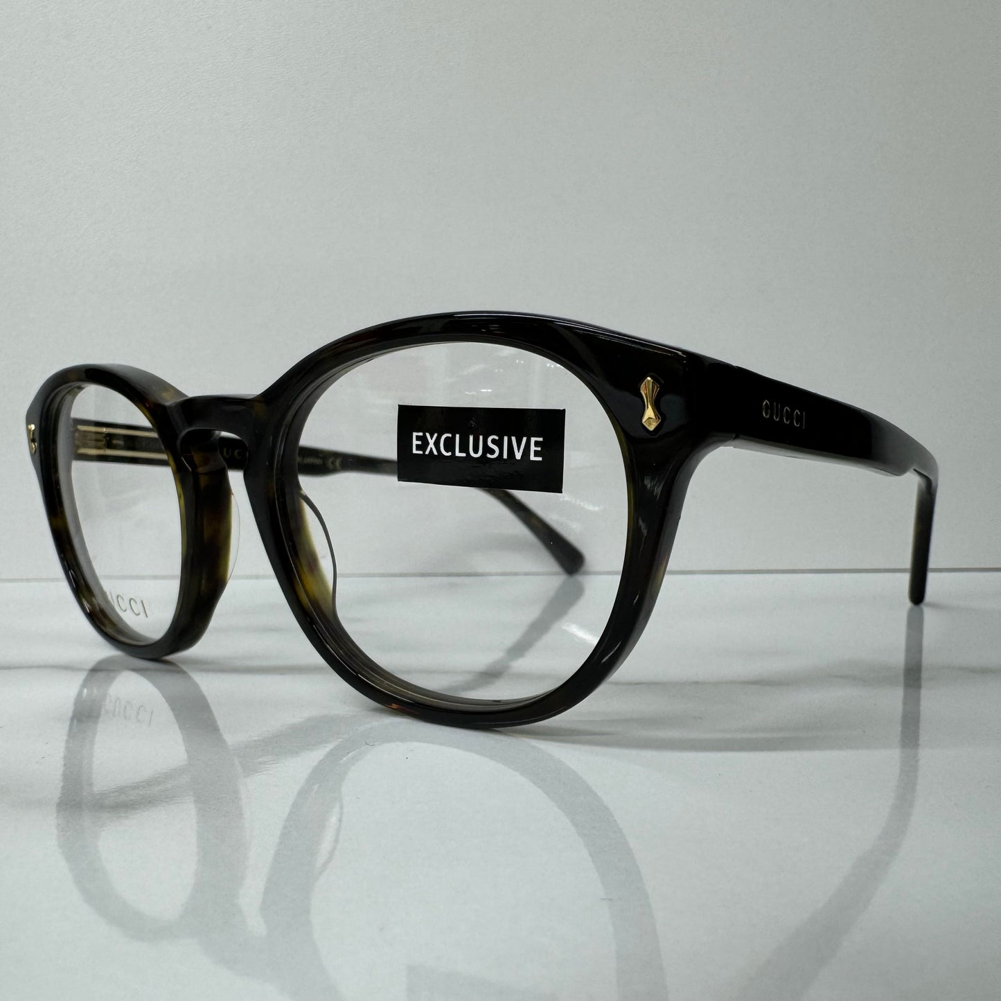 Gucci Glasses Frames GG1047O 002 Round Tortoise Shell Brown Acetate Eyeglasses