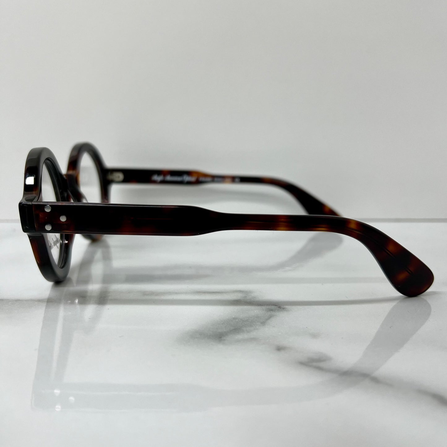 Anglo American Optical Glasses 180E DA Tortoise Shell Round Acetate Eyeglasses