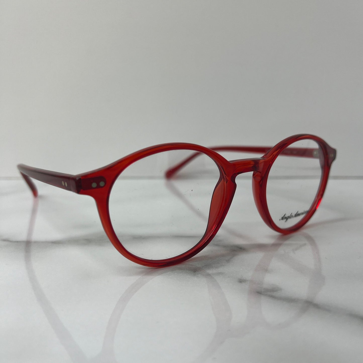 Anglo American 406 Optical Glasses Red 50mm England Designer Eyeglasses Classic