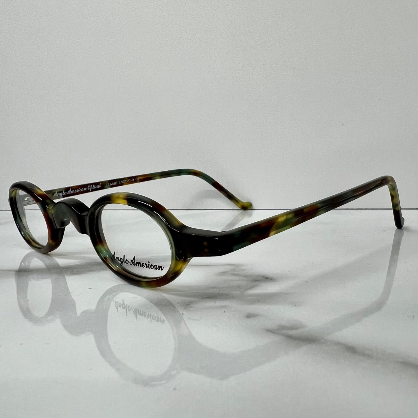 Anglo American Harpo Optical Glasses Green Camouflage England Eyeglasses
